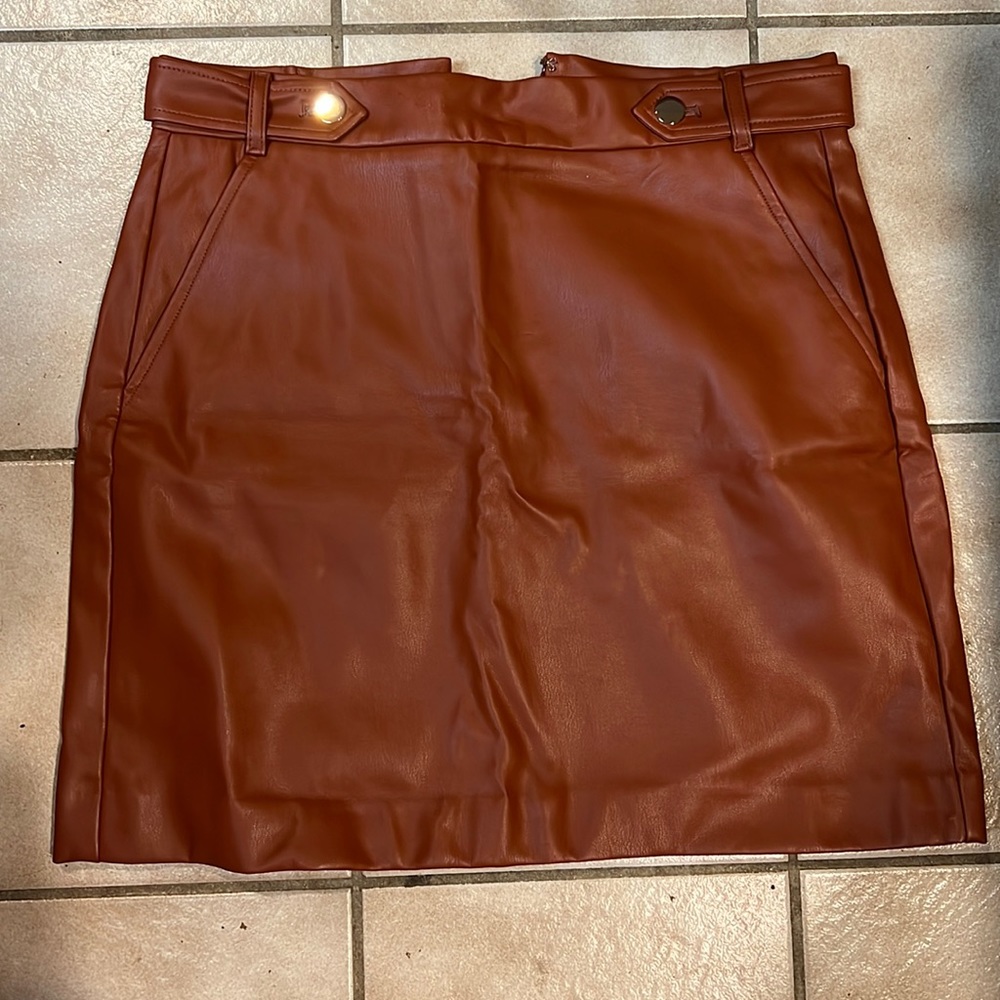Loft women’s 6 pleather midi skirt
